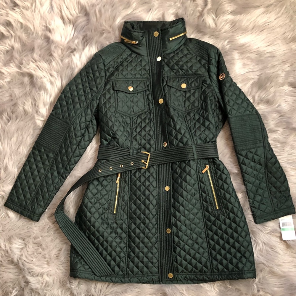 MK trench coat/rain jacket w/hidden zipped hoodie